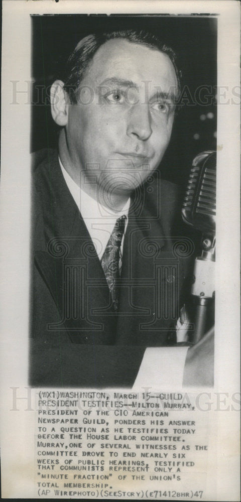 1942 Press Photo Milton Murray president of Cio American newspaper Guild - Historic Images