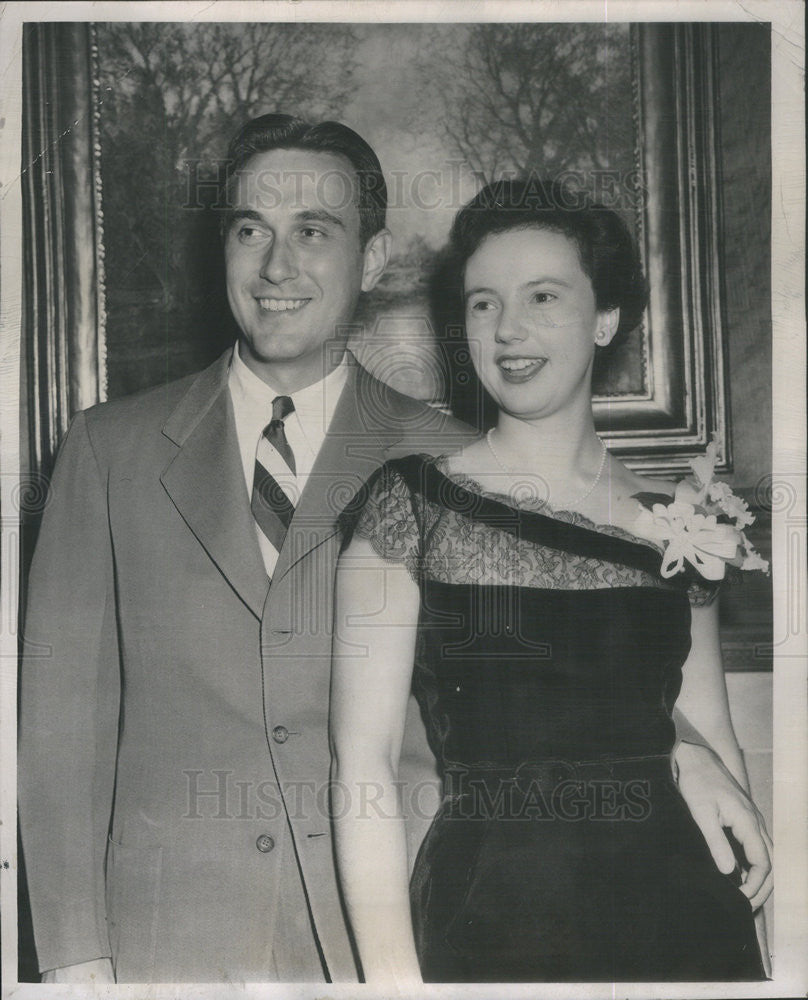 1951 Press Photo Anne Reebie Conrad Petersen Wedding Engagement - Historic Images