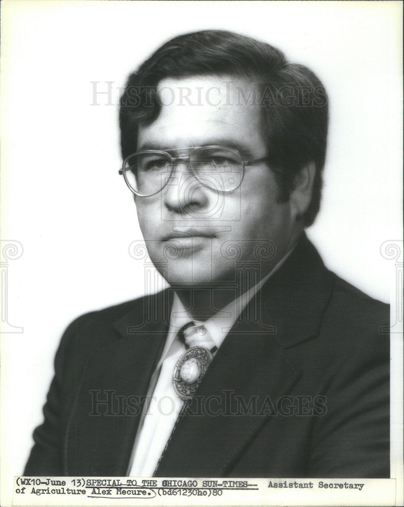 1980 Press Photo Assistant Secretary Agriculture Alex Mecure - Historic Images