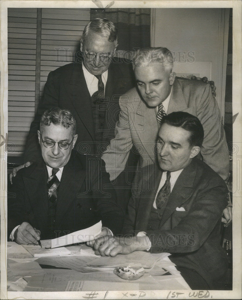 1942 Press Photo R McKeough B Adamowski  P. Carey D. Forsyth  Nominees Elections - Historic Images