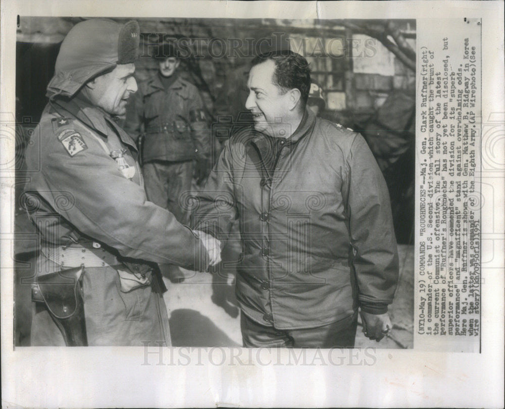 1951 Press Photo Maj. Gen. Clark ruffner - Historic Images