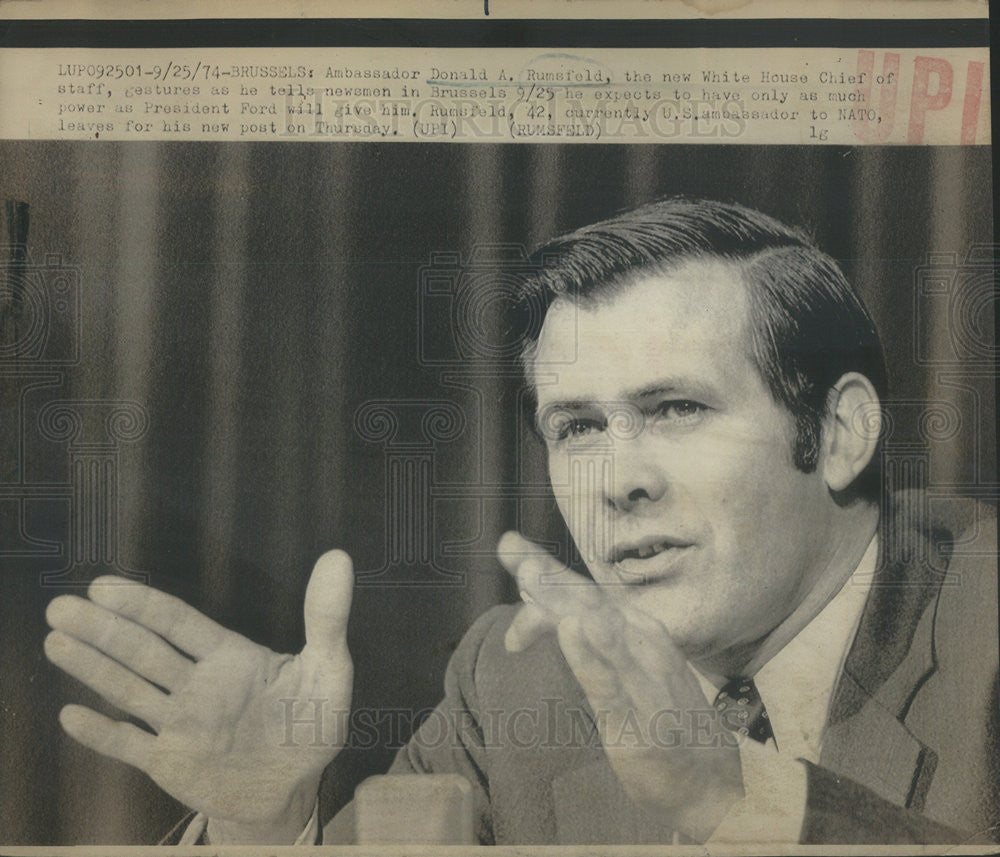 1974 Press Photo Ambassador Donald Rumfeld - Historic Images