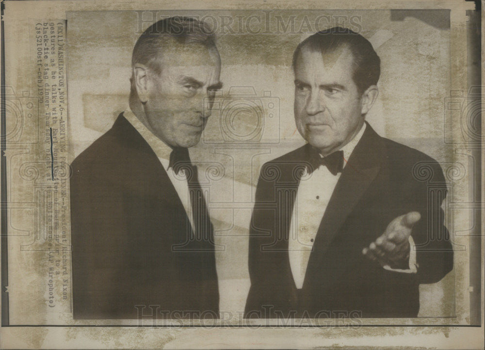 1970 Press Photo President Richard Nixon With Earl Mountbattan - Historic Images