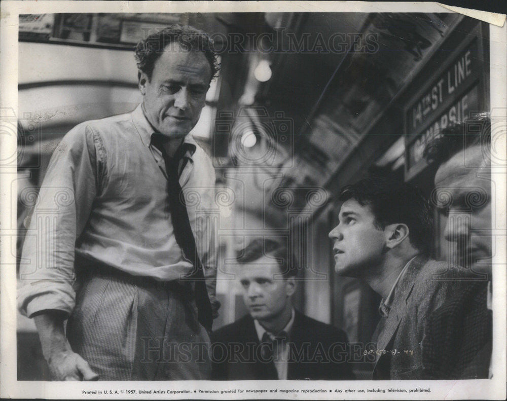 1957 Press Photo Philip Abbott, Don Murray and Jack Warden &quot;The Bachelor Party&quot; - Historic Images