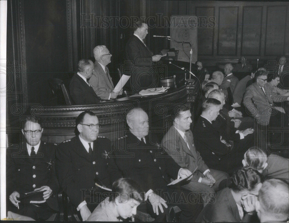 1955 Press Photo Robert Woodward Anthony Mullaney Richard Daley Thomas Lyons - Historic Images