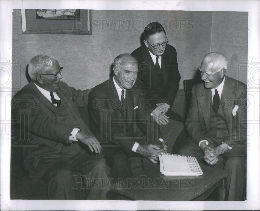 1957 Press Photo Publisher Henry Luce, Joseph Fleming, Dr Ernest Johnson - Historic Images