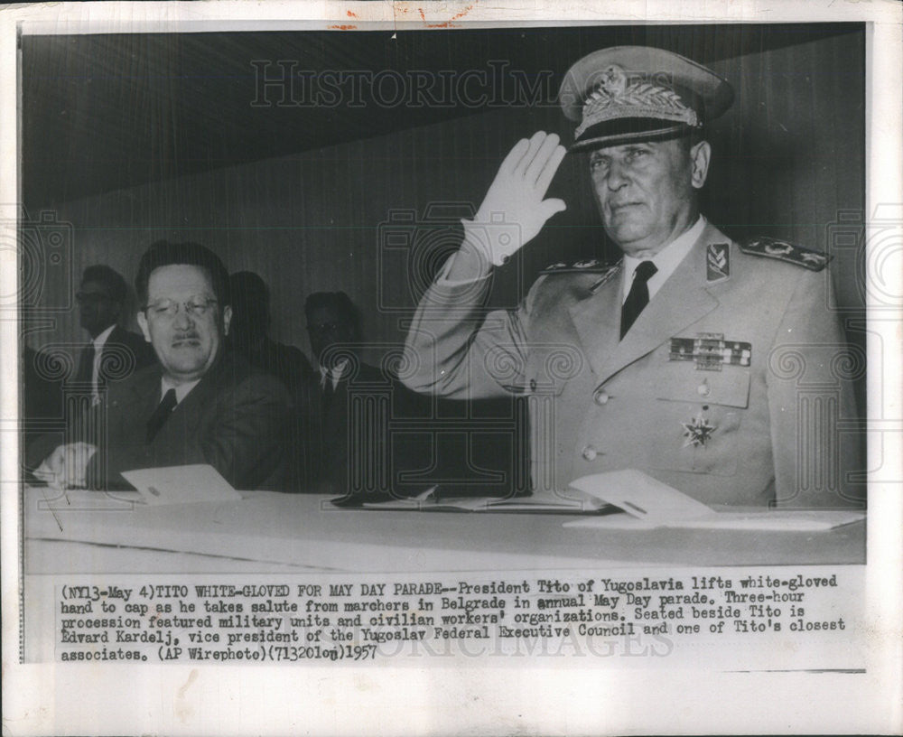 1957 Press Photo Josip Broz Tito Yugoslavian President - Historic Images