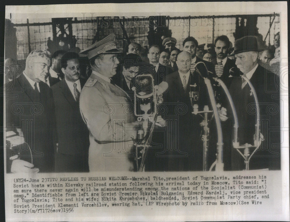 1956 Press Photo Josip Broz Tito Yugoslavian President - Historic Images