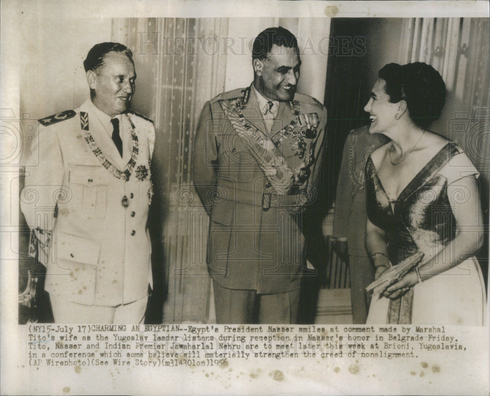 1956 Press Photo Marshal Josip Broz Tito Yugoslavia President - Historic Images