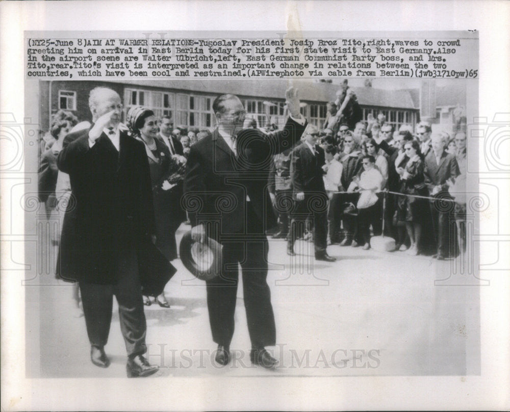 1965 Press Photo Yugoslav president Josip Bros tito - Historic Images