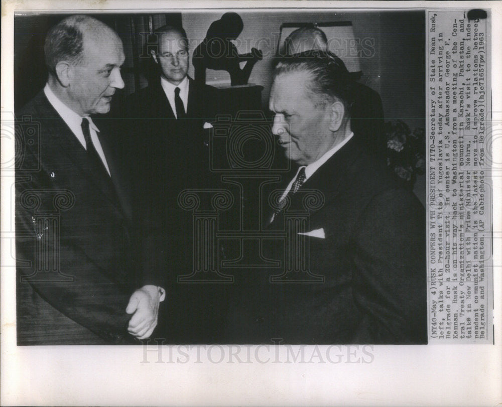 1963 Press Photo Secretary of state Dean Rusk - Historic Images