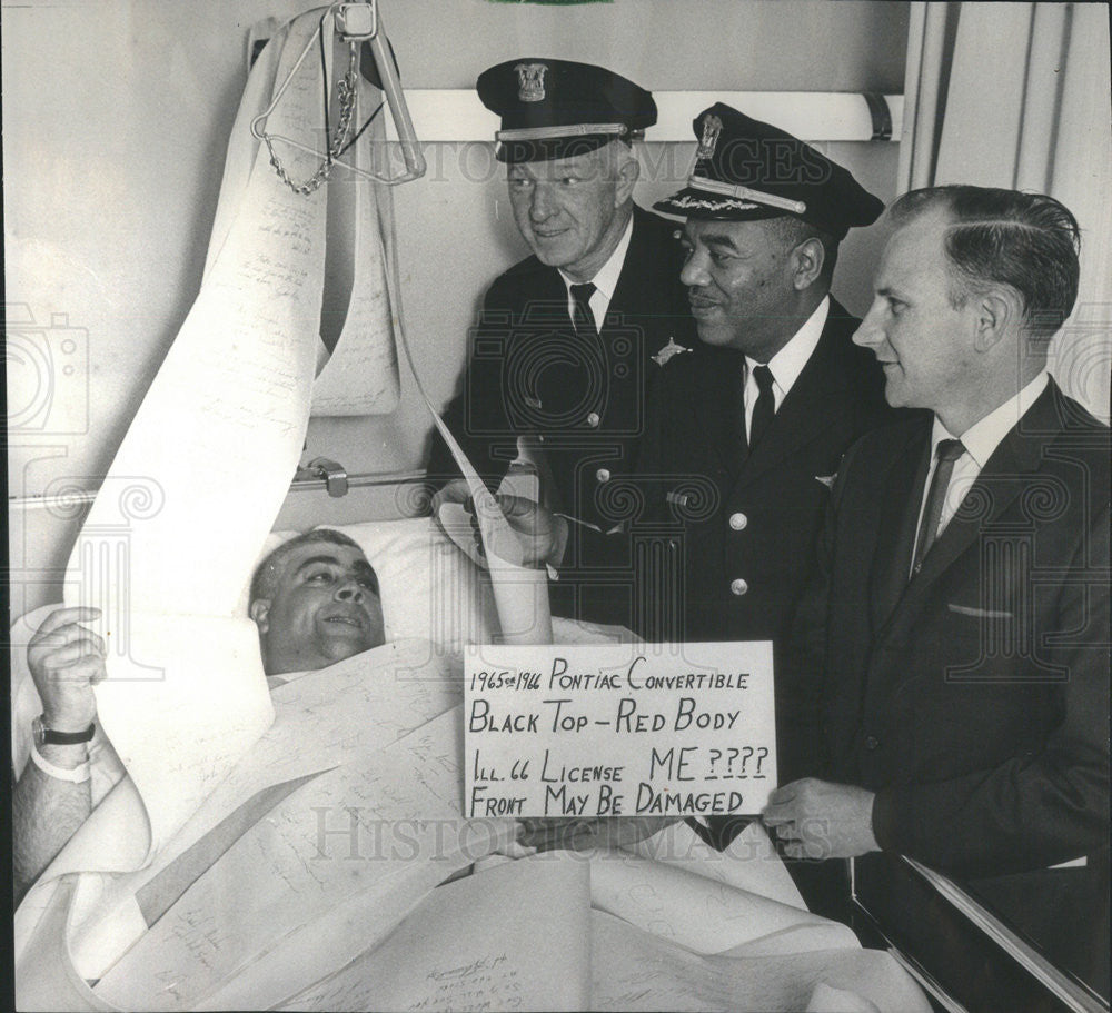 1966 Press Photo R Nadile,Lt T Hayes,G. Sims,Dan Green.Nadile was injured by - Historic Images