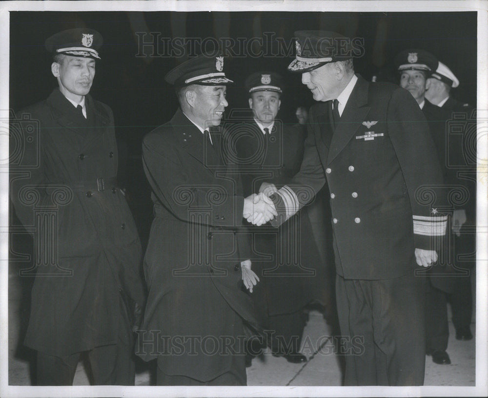 1955 Press Photo Rear Admiral Heihachiro Ando, Vice Adm Kou Nagasawa - Historic Images