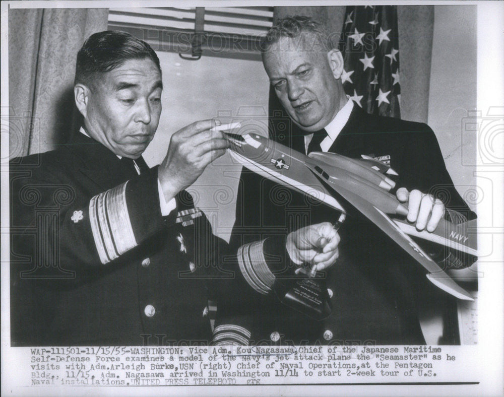 1955 Press Photo Vice Adm Kou Nagasawa Chief of MaritimeSelf-Defense Force Japan - Historic Images