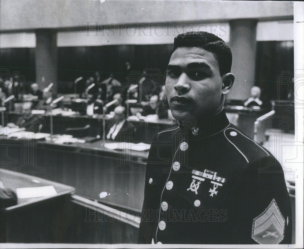 1968 Press Photo Elber Murray Jr. United States Marine Corporal - Historic Images