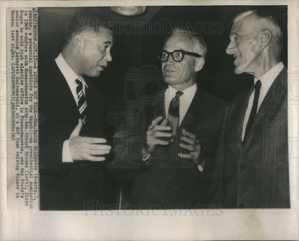 1963 Press Photo Sen Barry Goldwater w/ Atty Gen Edward Brooke - Historic Images