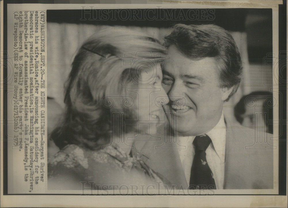 1975 Press Photo Robert Sargent Shriver American Democratic Politician - Historic Images