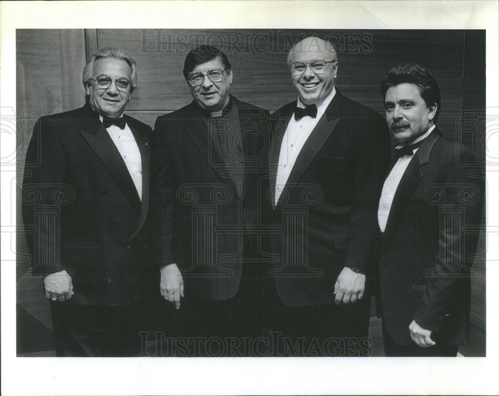 1993 Press Photo Dominic Di Frisco, Rev. Lawrence Cozzi, Edward H. Rensi and - Historic Images