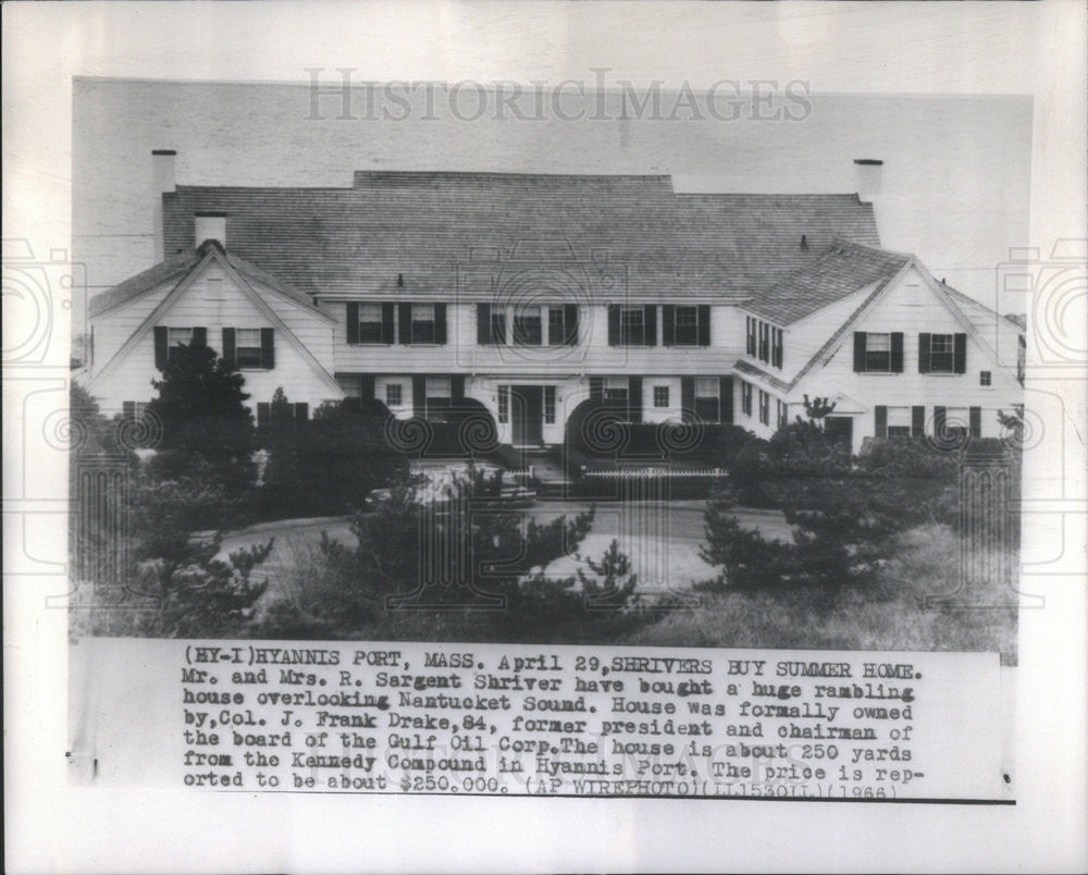 1966 Press Photo Sargent Shriver House Nantucket Sound - Historic Images