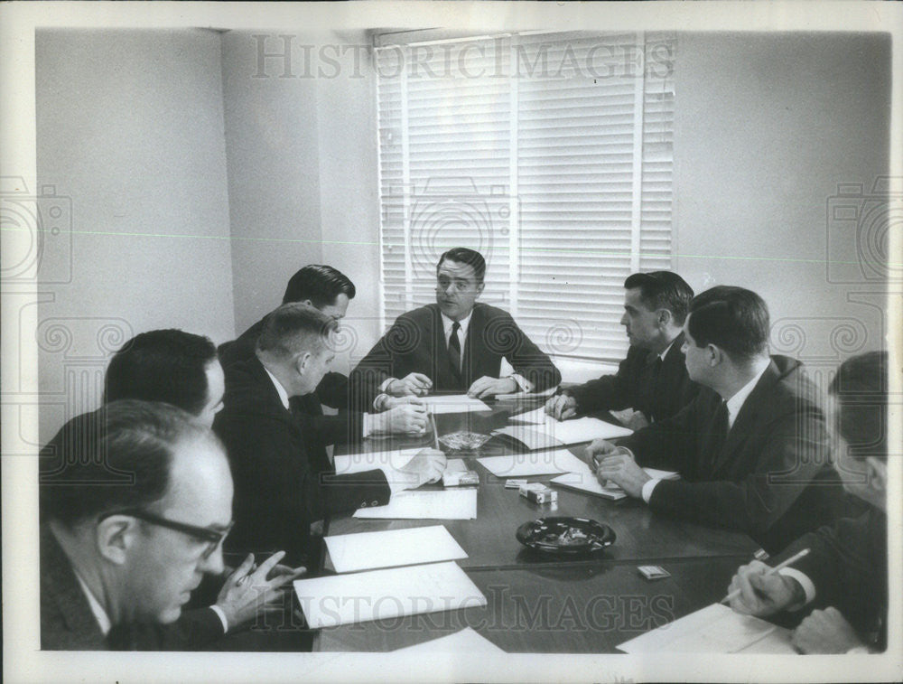 1961 Press Photo Peace Corps Staff Sargent Shriver Brad Patterson Edwin Bayley - Historic Images