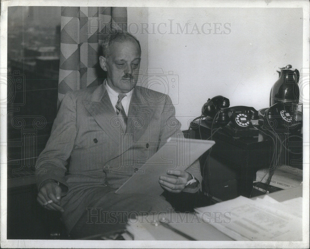 1939 Press Photo Alfred MacArthur President Of Central Life Insurance Company - Historic Images