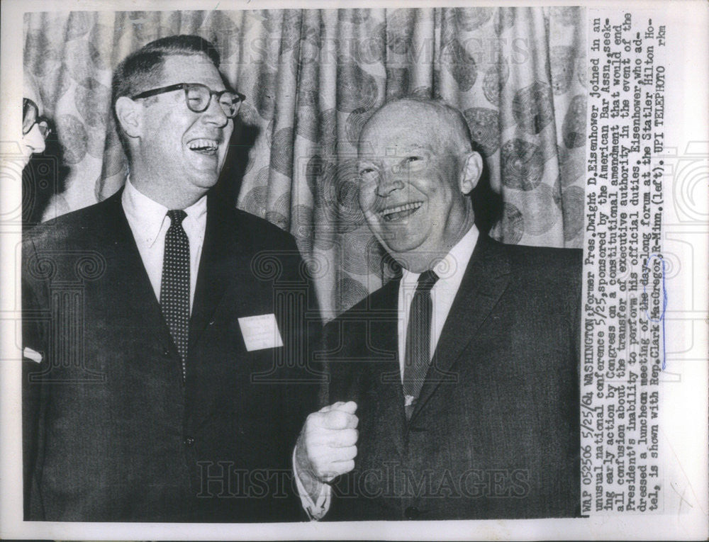 1964 Press Photo Former Ores Eisenhower with Rep Clark MacGregor R-Minnesota - Historic Images