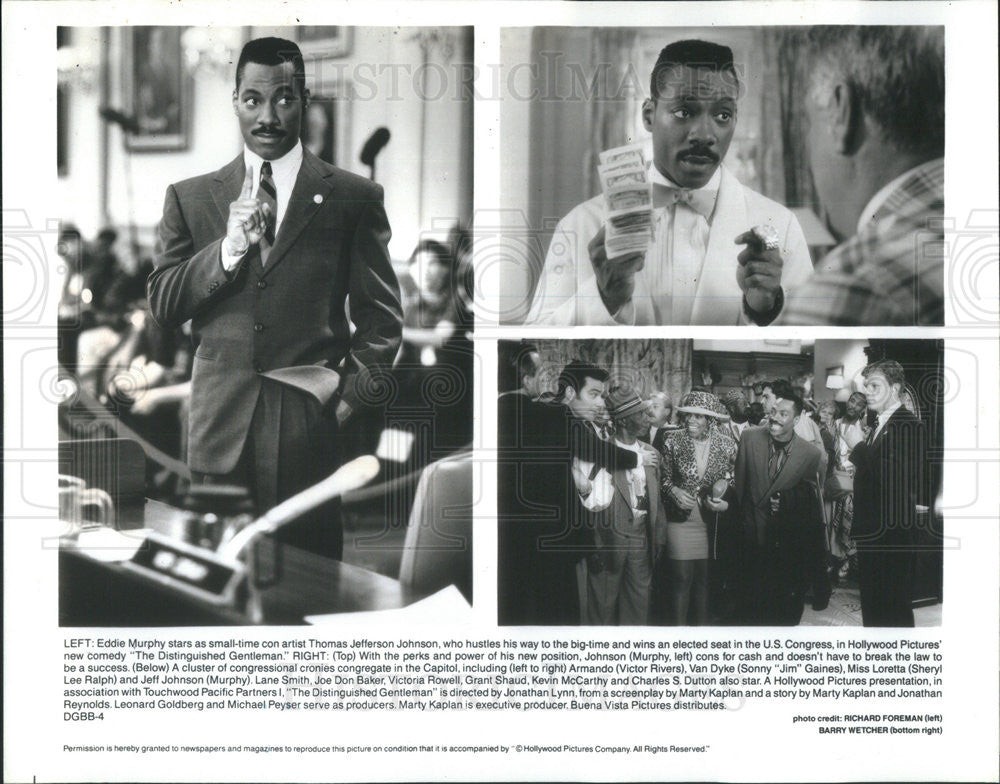 1996 Press Photo Actor Eddie Murphy Stars In Movie &quot;The Distinguished Gentleman&quot; - Historic Images