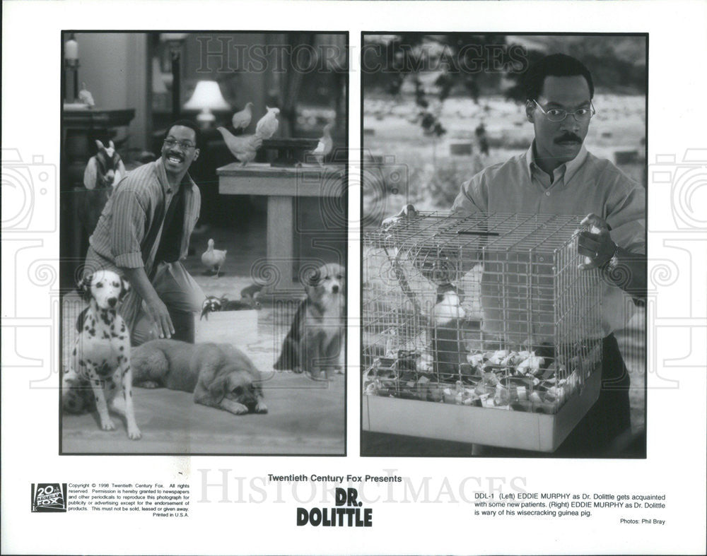 1998 Press Photo Dr. Doolittle Eddie Murphy - Historic Images