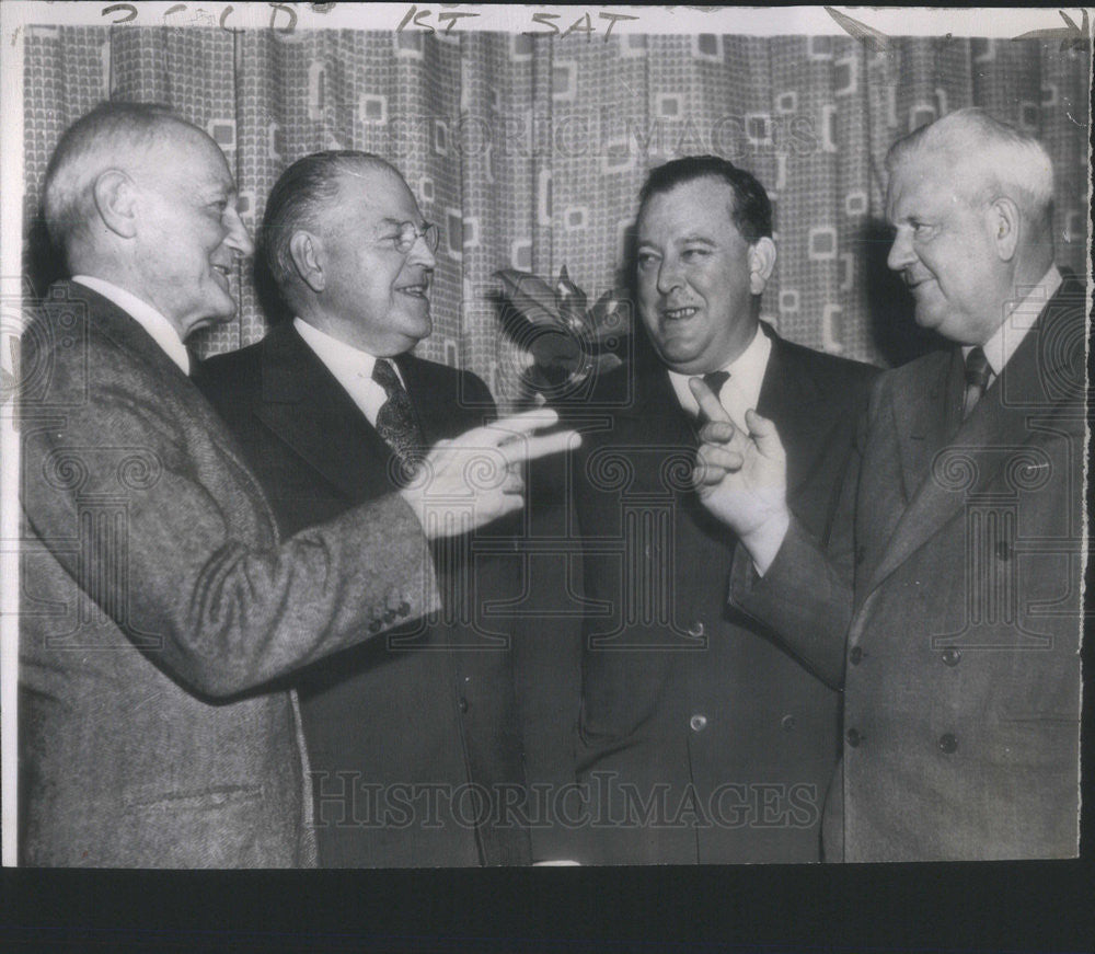 1946 Press Photo Judge Oliver, SF Mayor Lapham, Warren Autism &amp; Trygve Lie of UN - Historic Images