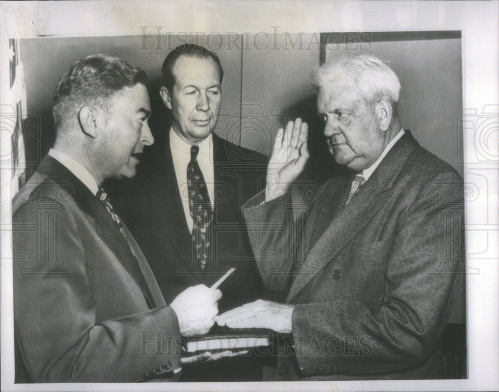 1950 Press Photo Roger Lapham Former Mayor of San Francisco, Virgil Couch - Historic Images