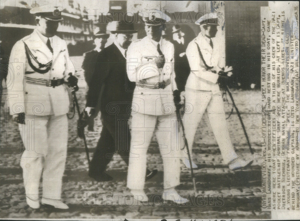 1939 Press Photo Captain Hans Langdorff of the Nazi Pocket Battleship - Historic Images