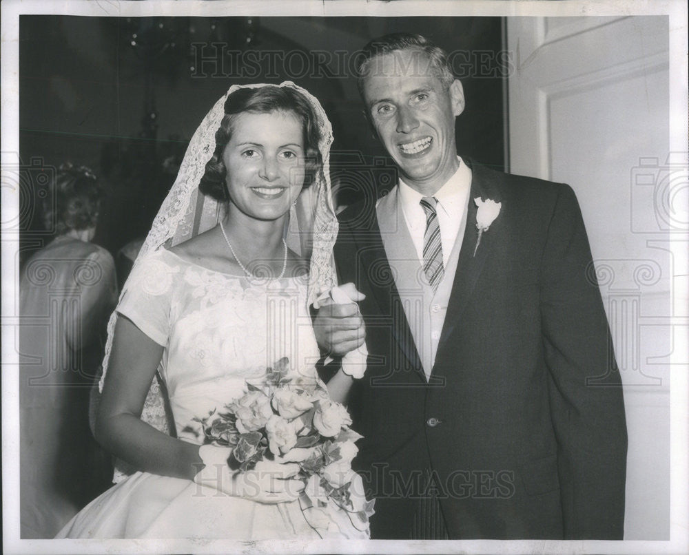 1962 Press Photo Susan Penfield weds Carl Martin Lantz Jr - Historic Images