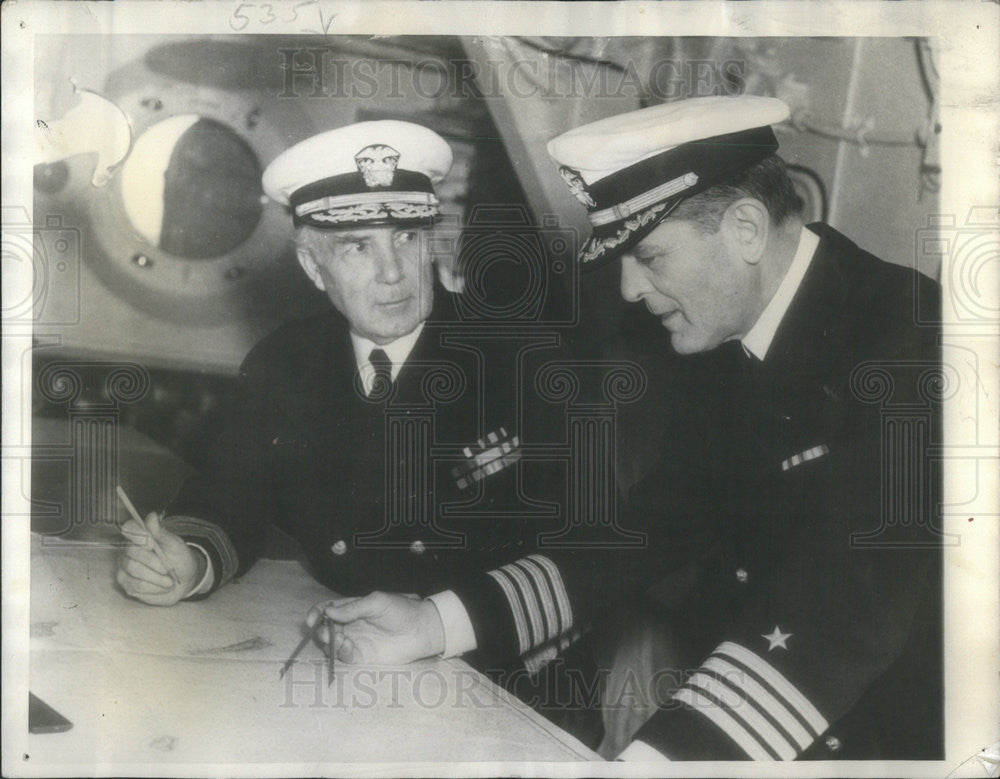 1935 Press Photo Admiral Harris Laning And Chief Of Staff, Captain R. S. Holmes - Historic Images