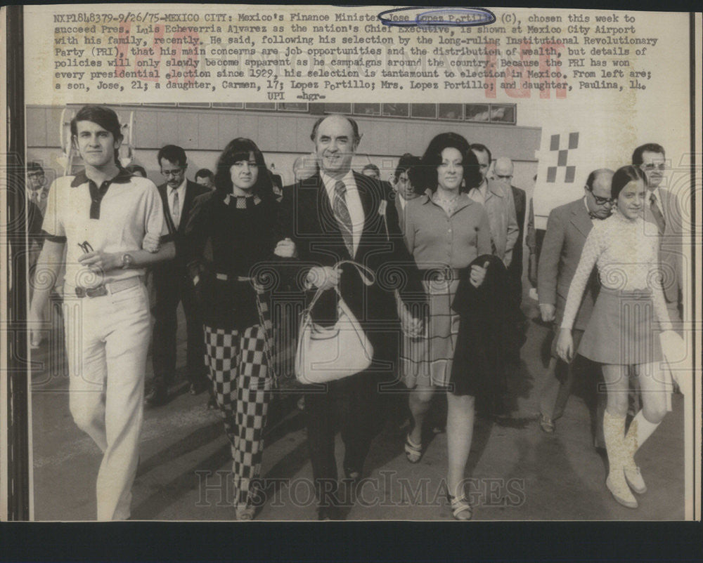 1975 Press Photo Jose Lopez Portillo, President of Mexico - Historic Images