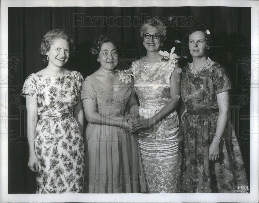 1962 Press Photo Amer. Soc of Med Techs,Annie Laurie,LB Loyd,EB Anderson,S Saarn - Historic Images