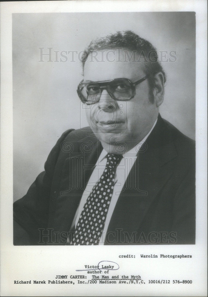 1979 Press Photo Victor Lasky Author of &quot;Jimmy Carter: The Man and The Myth&quot; - Historic Images