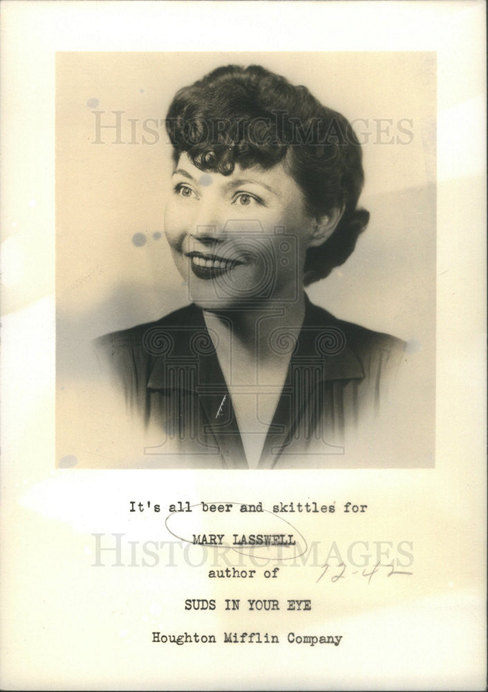 1942 Press Photo Mary Lasswell Author of &quot;Suds in Your Eye&quot; - Historic Images