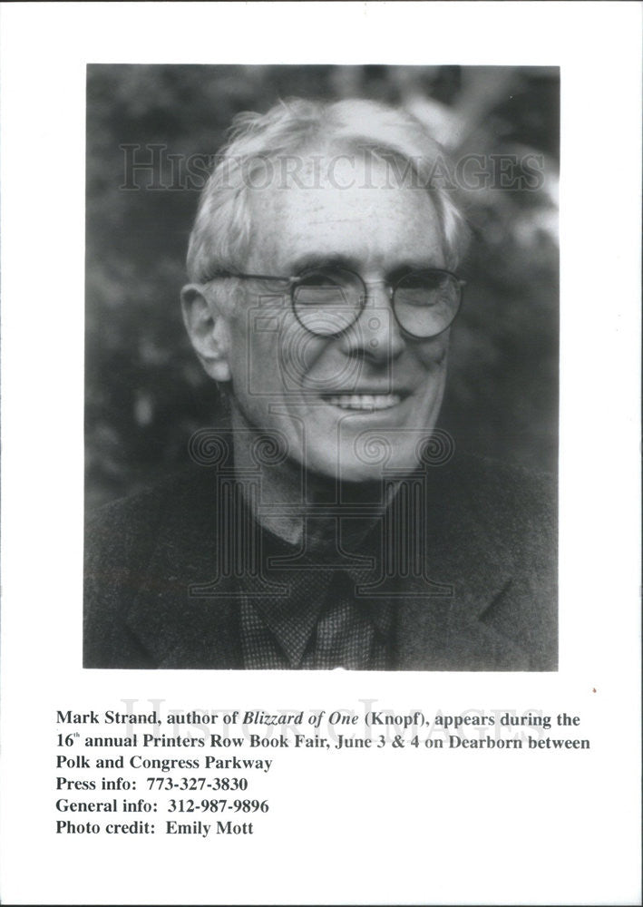 Undated Press Photo Mark Strand American Poet Essayist Author Translator - Historic Images