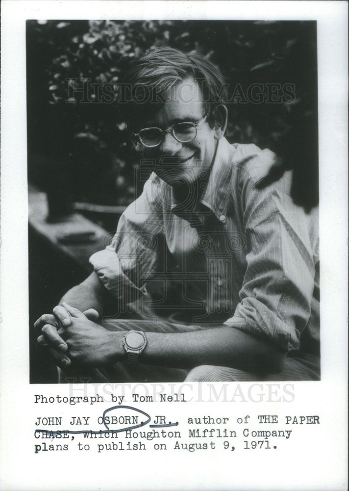 1972 Press Photo John Jay Osborn Junior Author Paper Chase - Historic Images