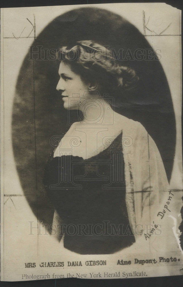 Press Photo Mrs. Charles Dana Gibson - Historic Images