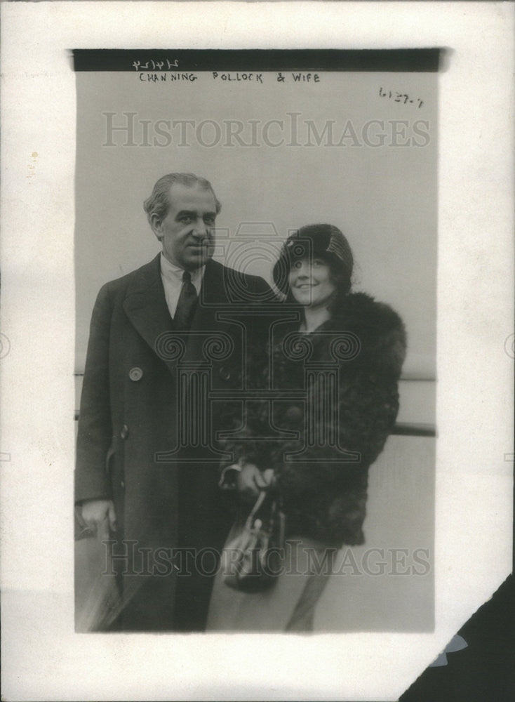 1924 Press Photo Channing Pollock playwright going abroad and wife - Historic Images