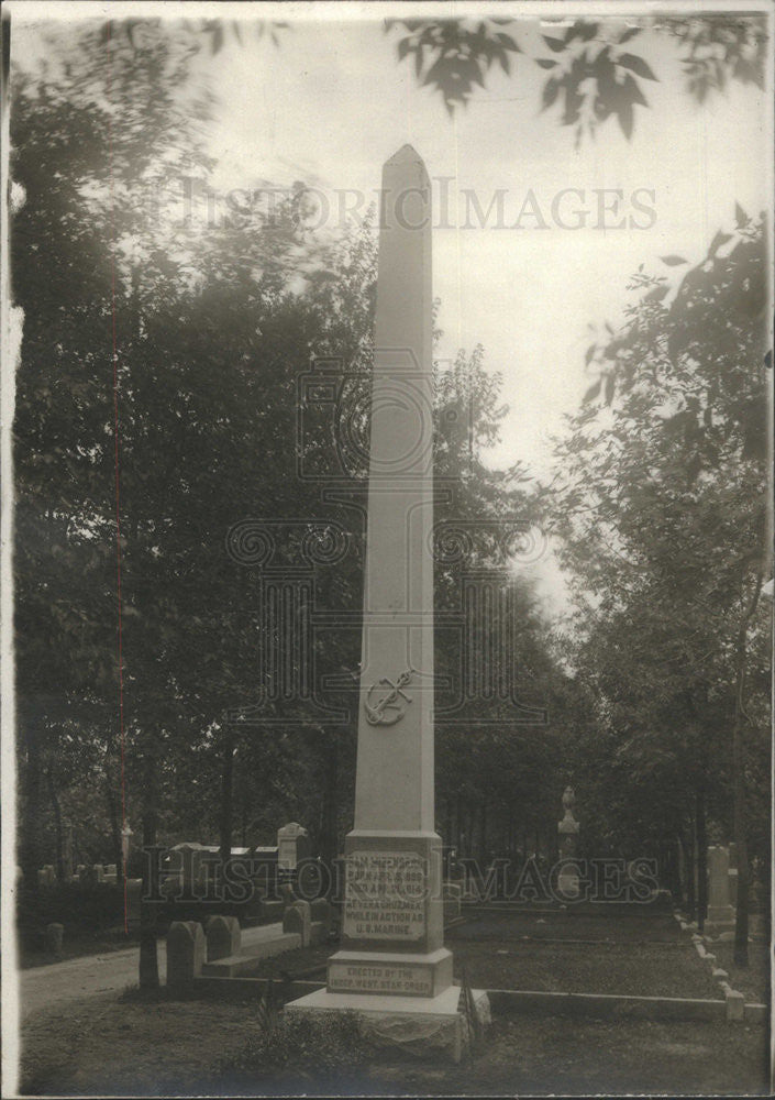 1914 Press Photo Sam Mizenberg Monument Veracruz Invasion Western Star Cemetery - Historic Images