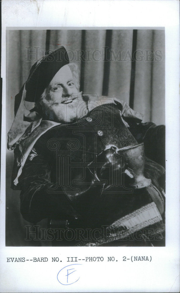 1964 Press Photo Actor Maurice Evans Bard No. III - Historic Images