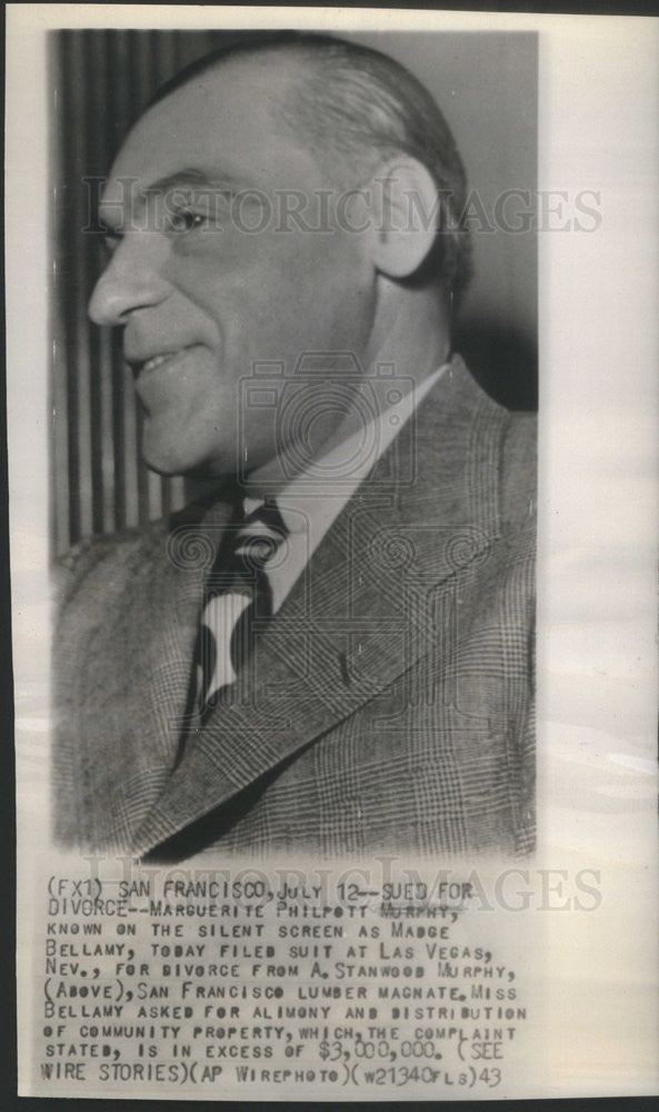 1943 Press Photo Marguerite Philpott Murphy Stanwood Murphy Divorce Suit - Historic Images