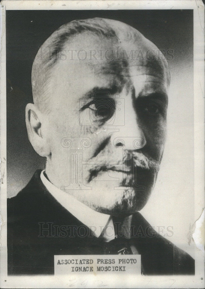 Press Photo Portrait Of Ignacy Moscicki President Of Poland - Historic Images