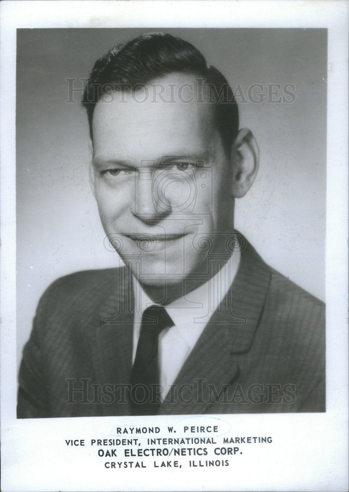 1967 Press Photo Raymond Peirce President International Marketing Oak Electro - Historic Images