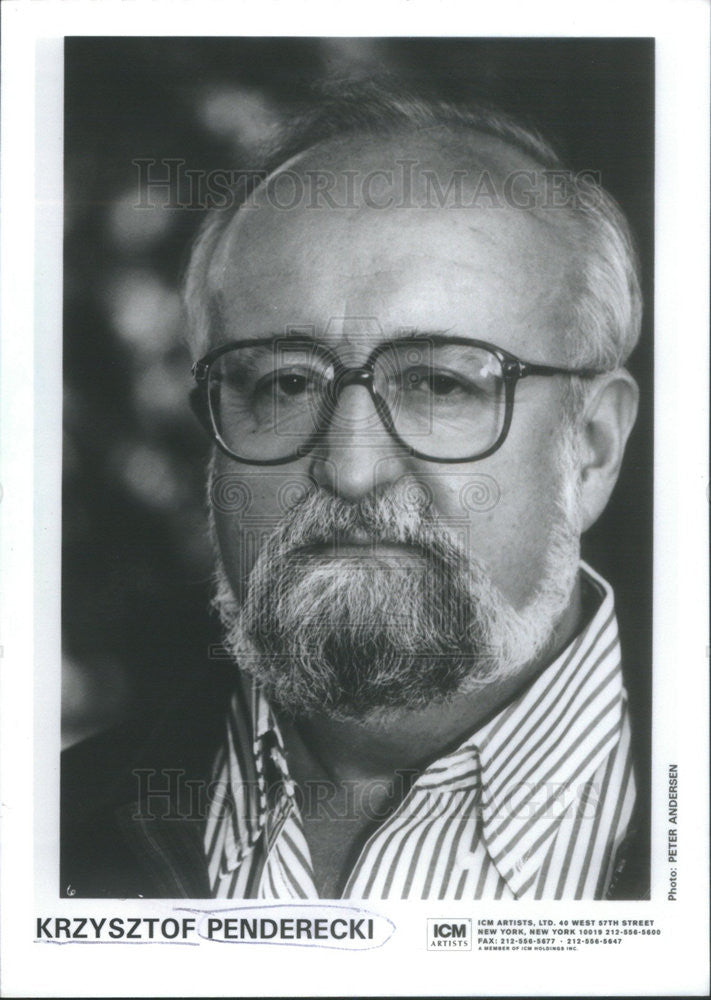 Press Photo Krzysztof Penderecki Polish Composer Conductor - Historic Images