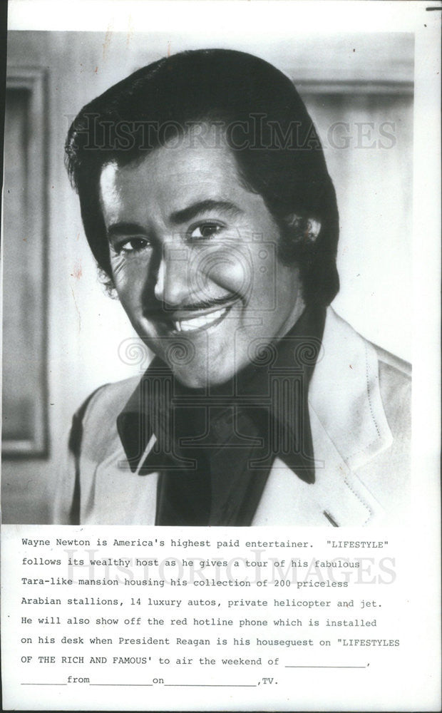 1986 Press Photo Wayne Newton,entertainer - Historic Images