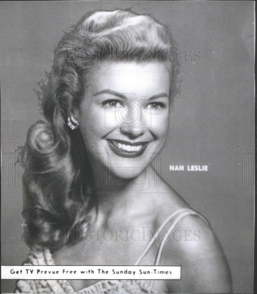 1958 Press Photo Nan Leslie,actress,model - Historic Images