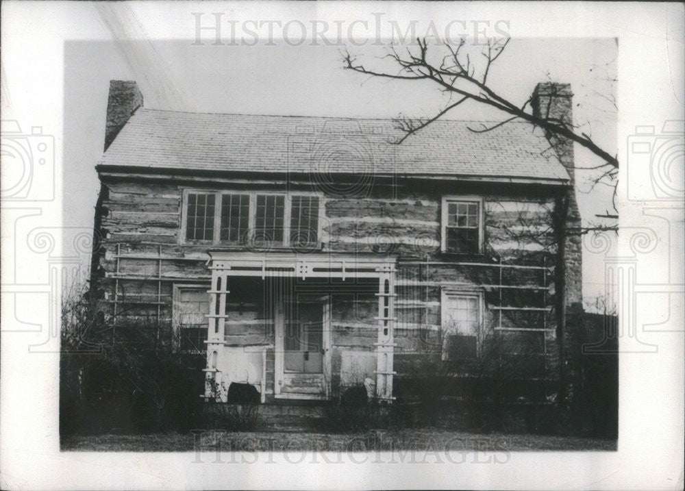 1938 Press Photo Log home of Stanley F. Reed, Kentucky statesmen. - Historic Images
